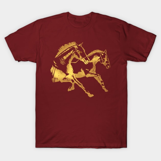 Two Horses Gold T-Shirt by GeeTee